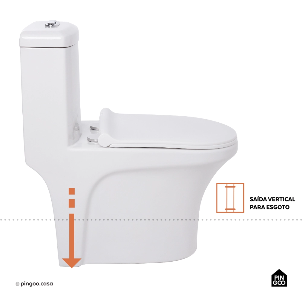 Vaso Sanitário Monobloco Caixa Acoplada Privada Barita Pingoo.casa - Branco