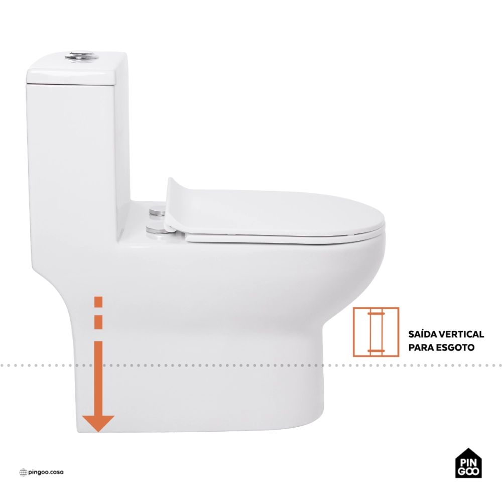 Vaso Sanitário Monobloco Caixa Acoplada Privada Berilo Pingoo.casa - Branco Vaso Sanitário Monobloco Caixa Acoplada Privada Berilo Pingoo.casa - Branco