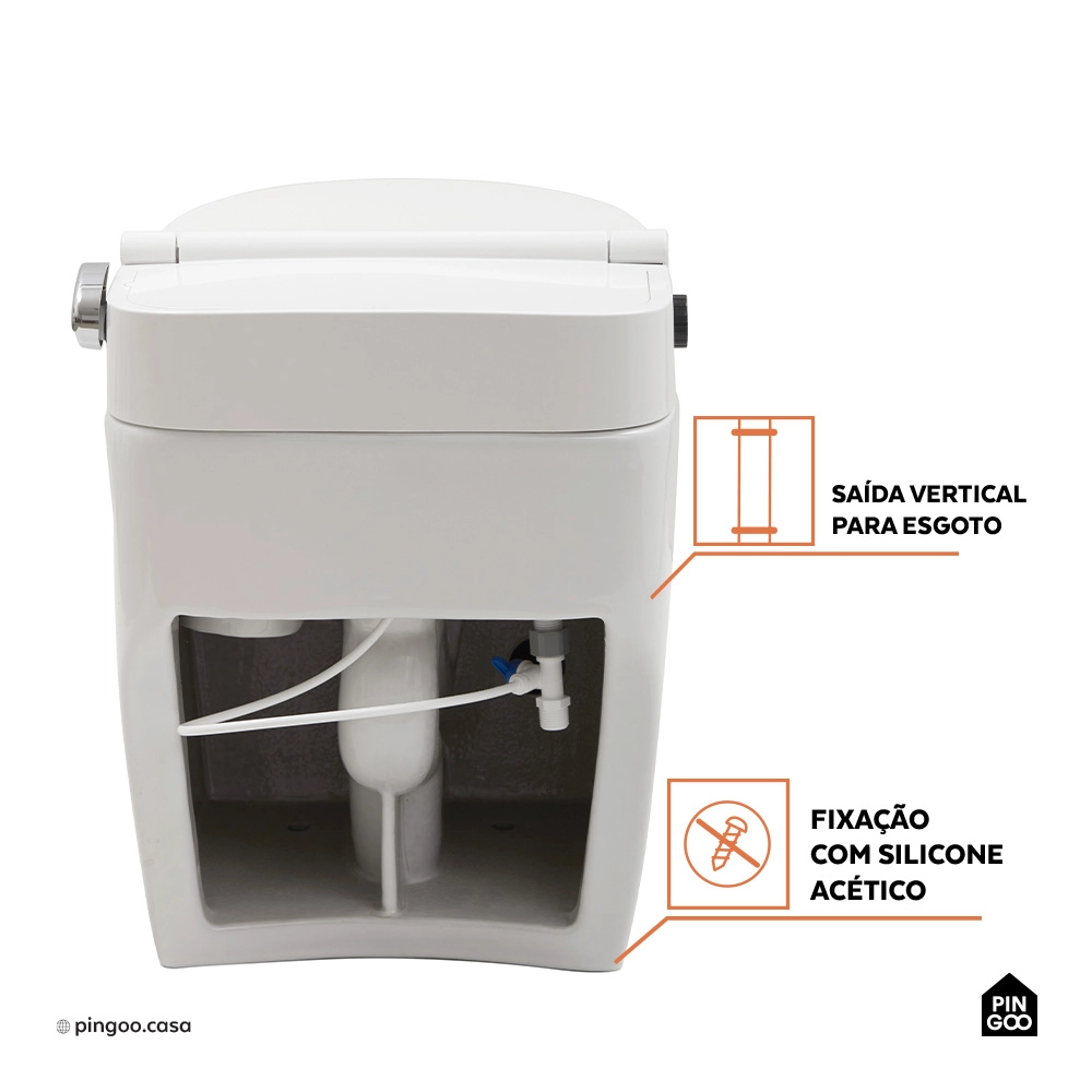 Vaso Sanitário Monobloco Caixa Acoplada Privada Bidê Celestita Branco