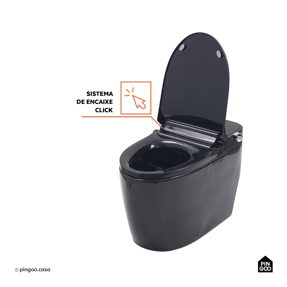 Vaso Sanitário Monobloco Caixa Acoplada Privada Bidê Celestita Preto