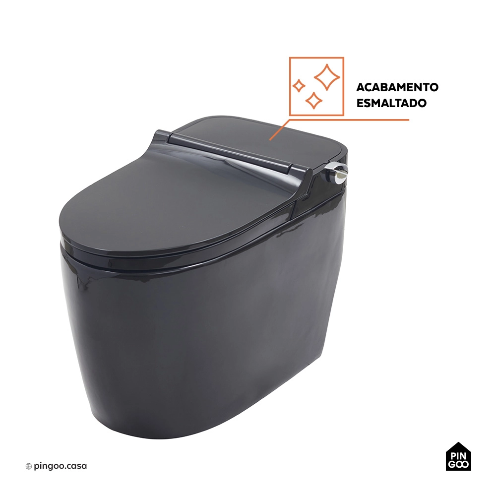 Vaso Sanitário Monobloco Caixa Acoplada Privada Bidê Celestita Preto