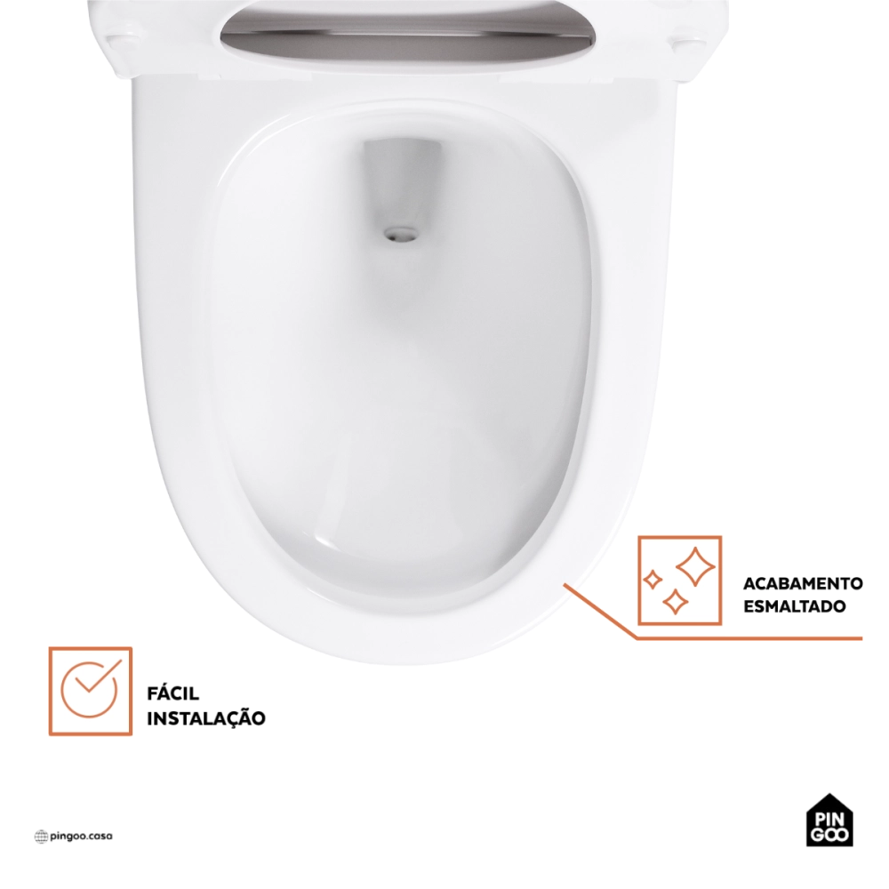 Vaso Sanitário Monobloco Caixa Acoplada Privada Gipsita Pingoo.casa - Branco Vaso Sanitário Monobloco Caixa Acoplada Privada Gipsita Pingoo.casa - Branco