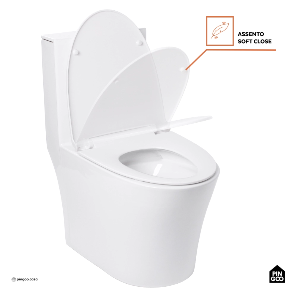 Vaso Sanitário Monobloco Caixa Acoplada Privada Gipsita Pingoo.casa - Branco Vaso Sanitário Monobloco Caixa Acoplada Privada Gipsita Pingoo.casa - Branco