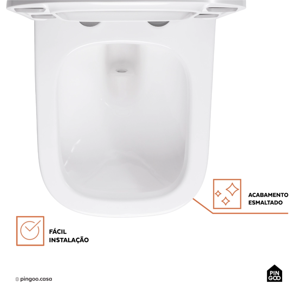 Vaso Sanitário Monobloco Caixa Acoplada Privada Jurerê Pingoo.casa - Branco