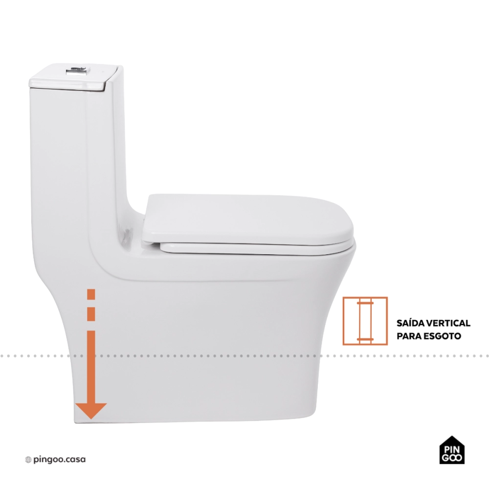 Vaso Sanitário Monobloco Caixa Acoplada Privada Jurerê Pingoo.casa - Branco
