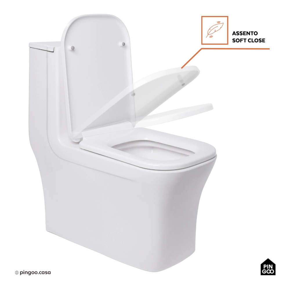 Vaso Sanitário Monobloco Caixa Acoplada Privada Jurerê Pingoo.casa - Branco