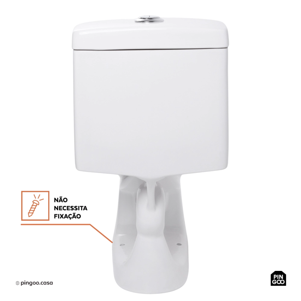 Vaso Sanitário Monobloco Caixa Acoplada Privada Taquaras Pingoo.casa - Branco
