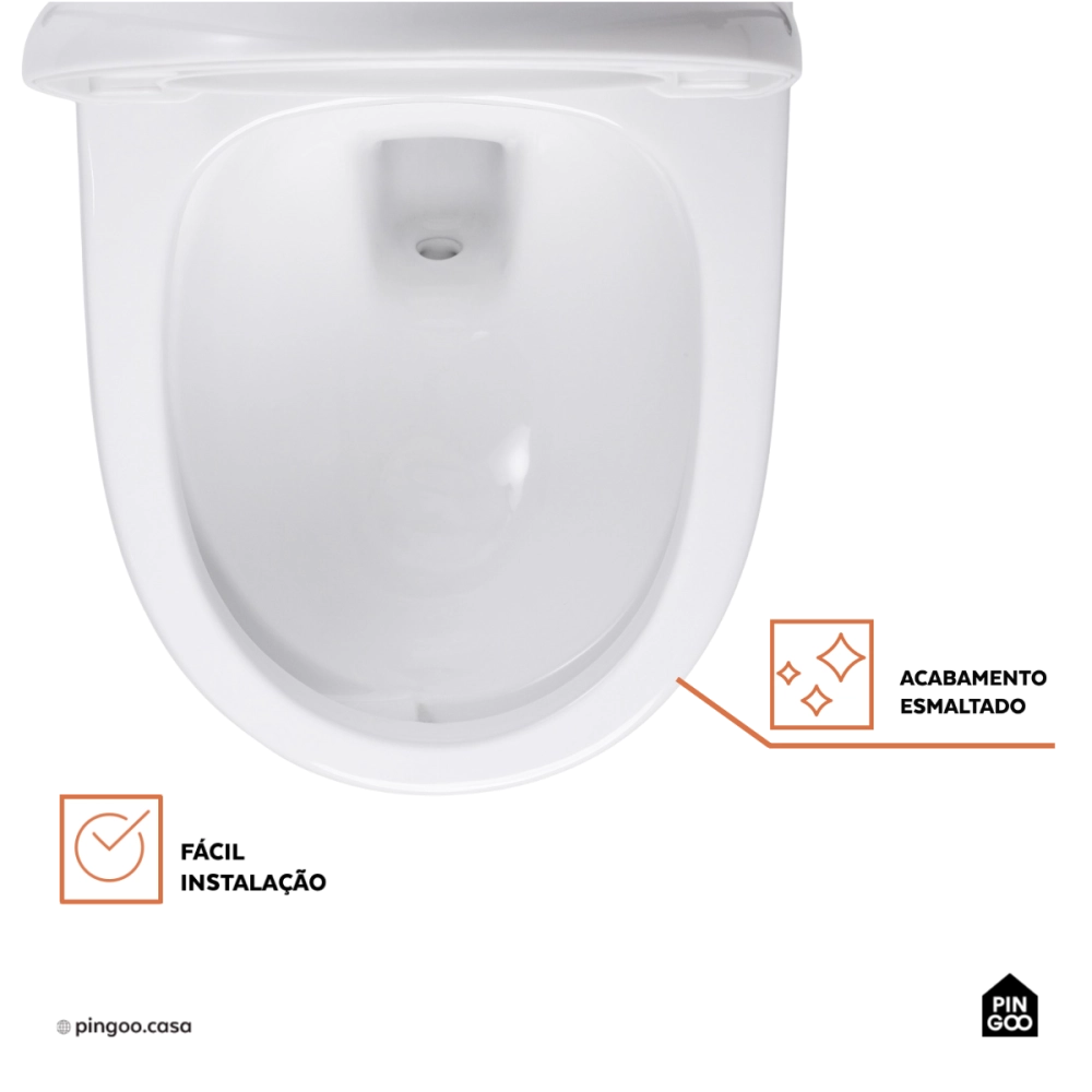 Vaso Sanitário Monobloco Caixa Acoplada Privada Taquaras Pingoo.casa - Branco