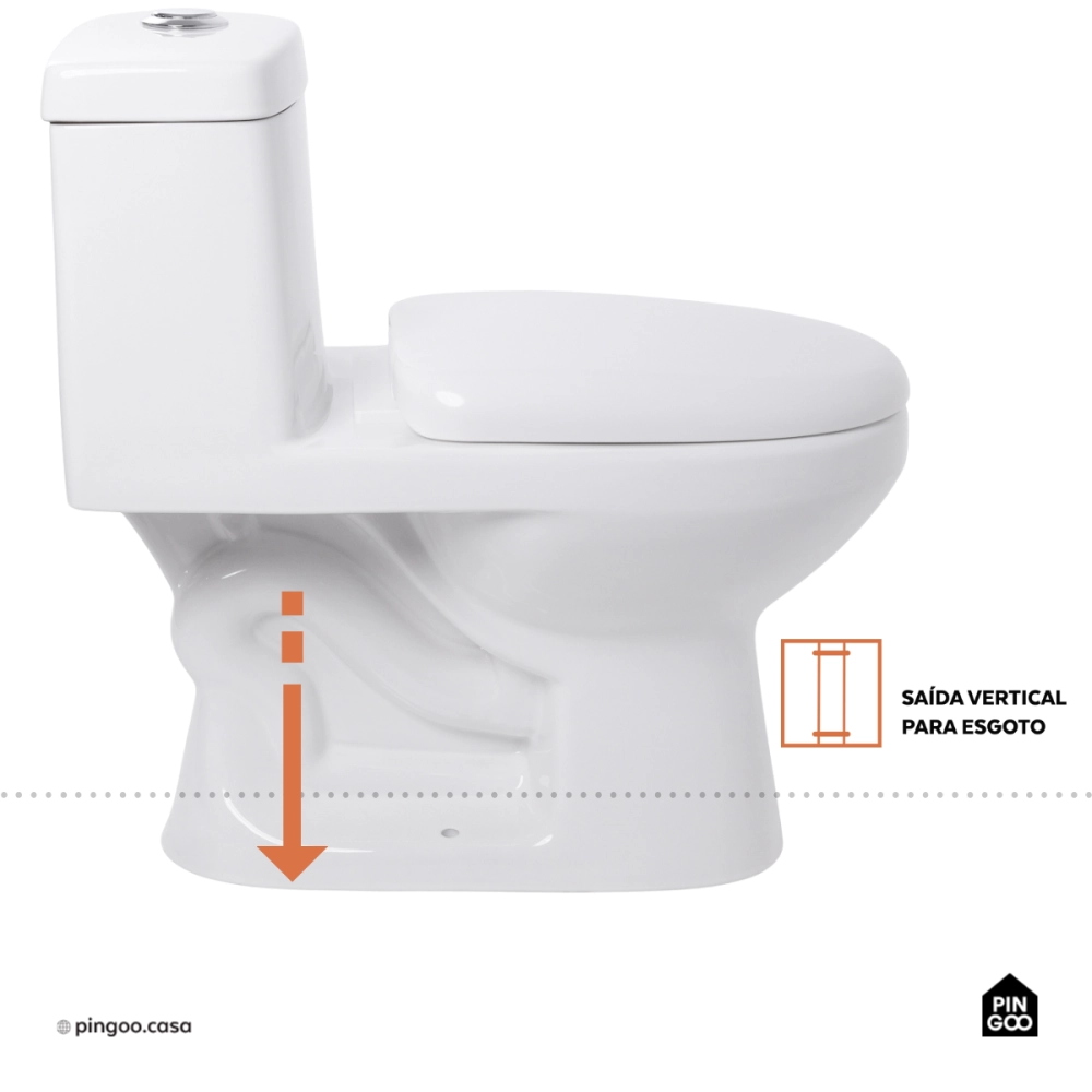 Vaso Sanitário Monobloco Caixa Acoplada Privada Taquaras Pingoo.casa - Branco