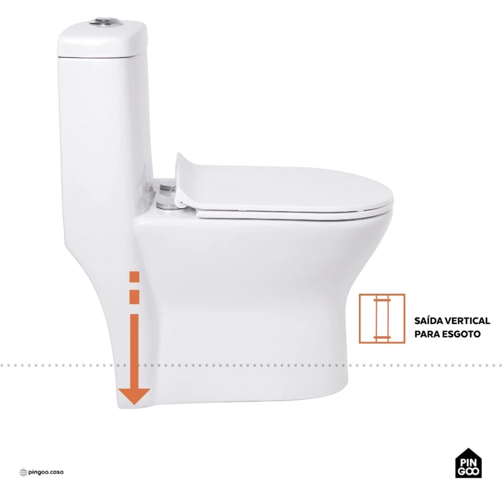 Vaso Sanitário Monobloco Caixa Acoplada Privada Zircônia Pingoo.casa - Branco Vaso Sanitário Monobloco Caixa Acoplada Privada Zircônia Pingoo.casa - Branco