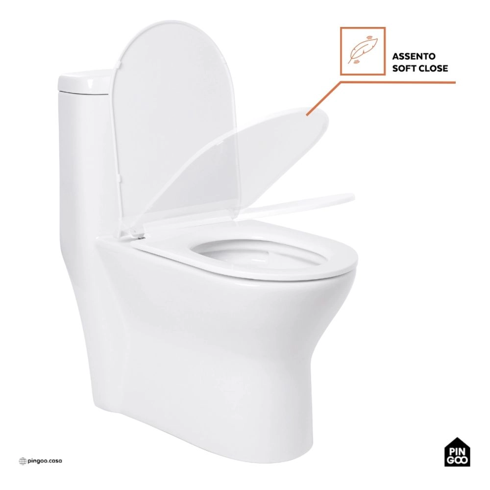 Vaso Sanitário Monobloco Caixa Acoplada Privada Zircônia Pingoo.casa - Branco Vaso Sanitário Monobloco Caixa Acoplada Privada Zircônia Pingoo.casa - Branco