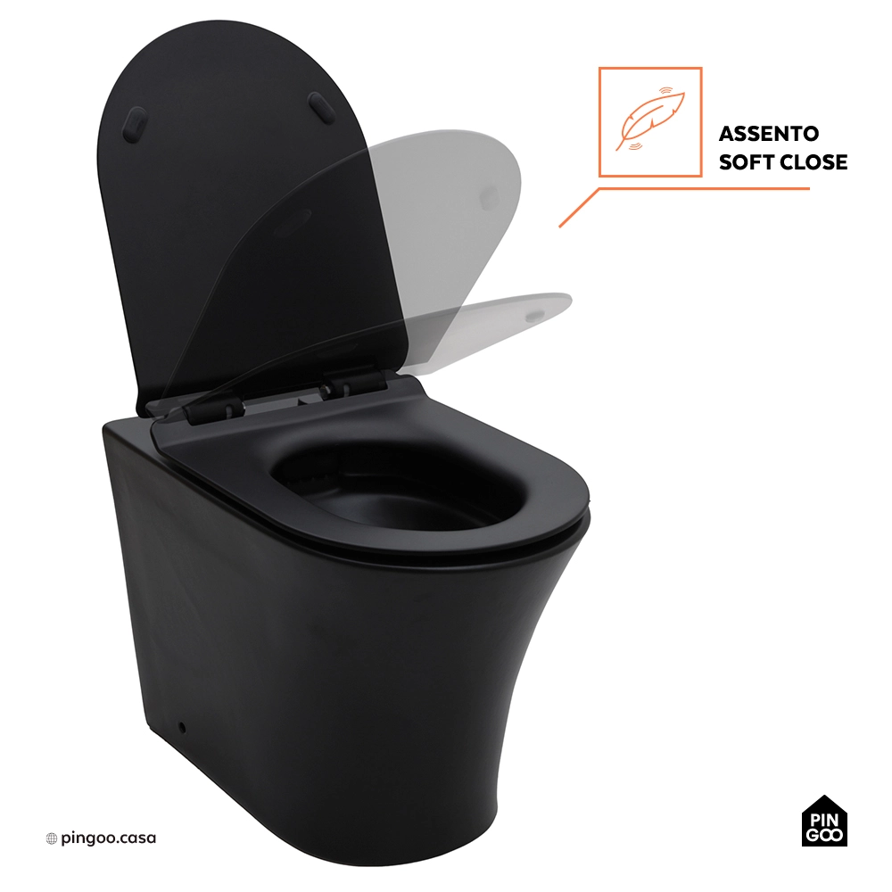 Vaso Sanitário Convencional Tanzanita - Preto