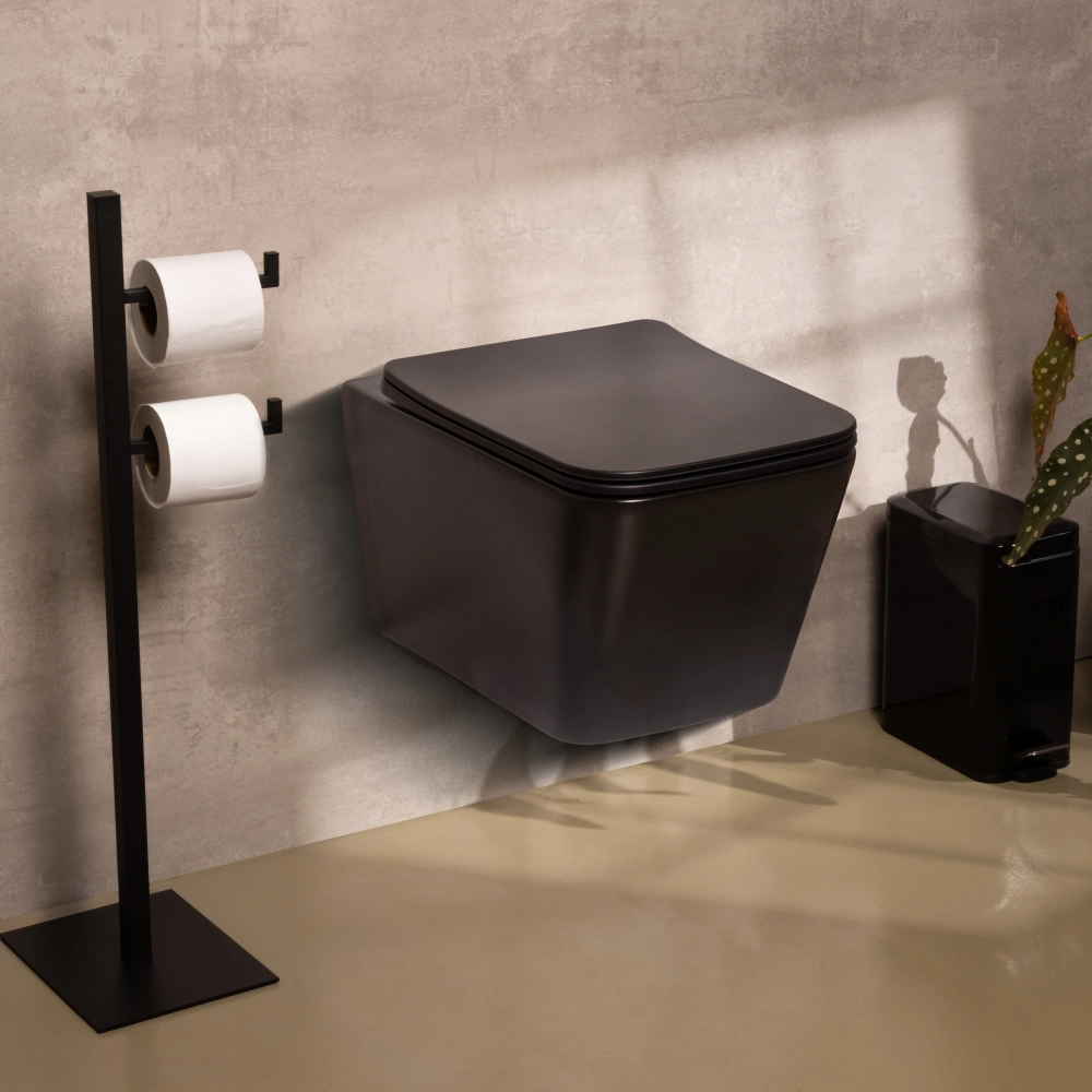 Vaso Sanitário Suspenso Saída Horizontal Esmeralda Preto
