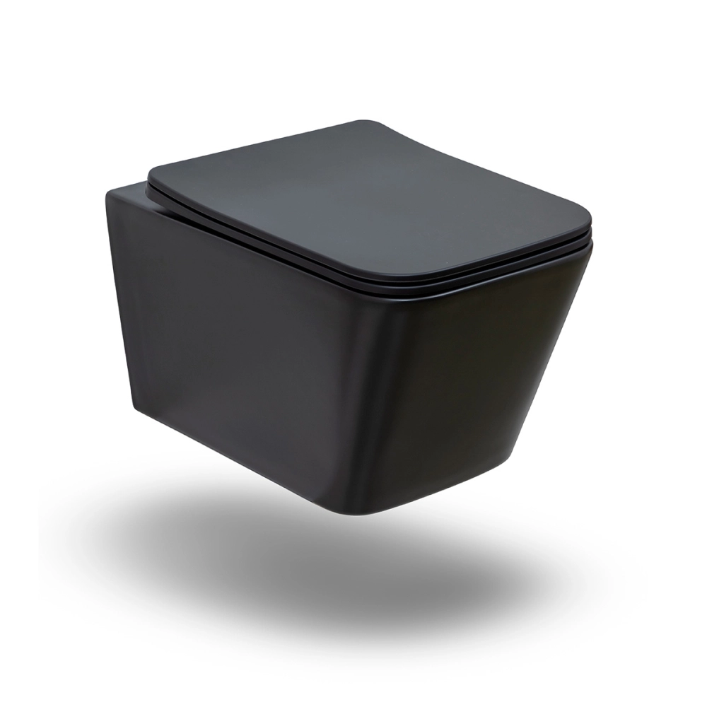 Vaso Sanitário Suspenso Saída Horizontal Esmeralda Preto
