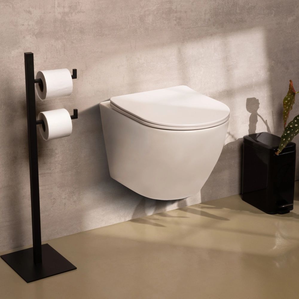 Vaso Sanitário Suspenso Saída Horizontal Hematita Branco