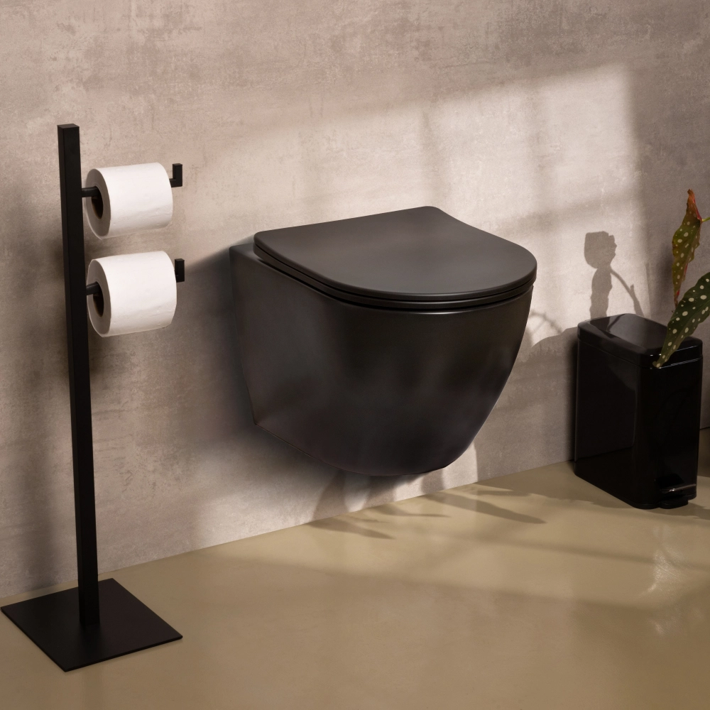 Vaso Sanitário Suspenso Saída Horizontal Hematita Preto