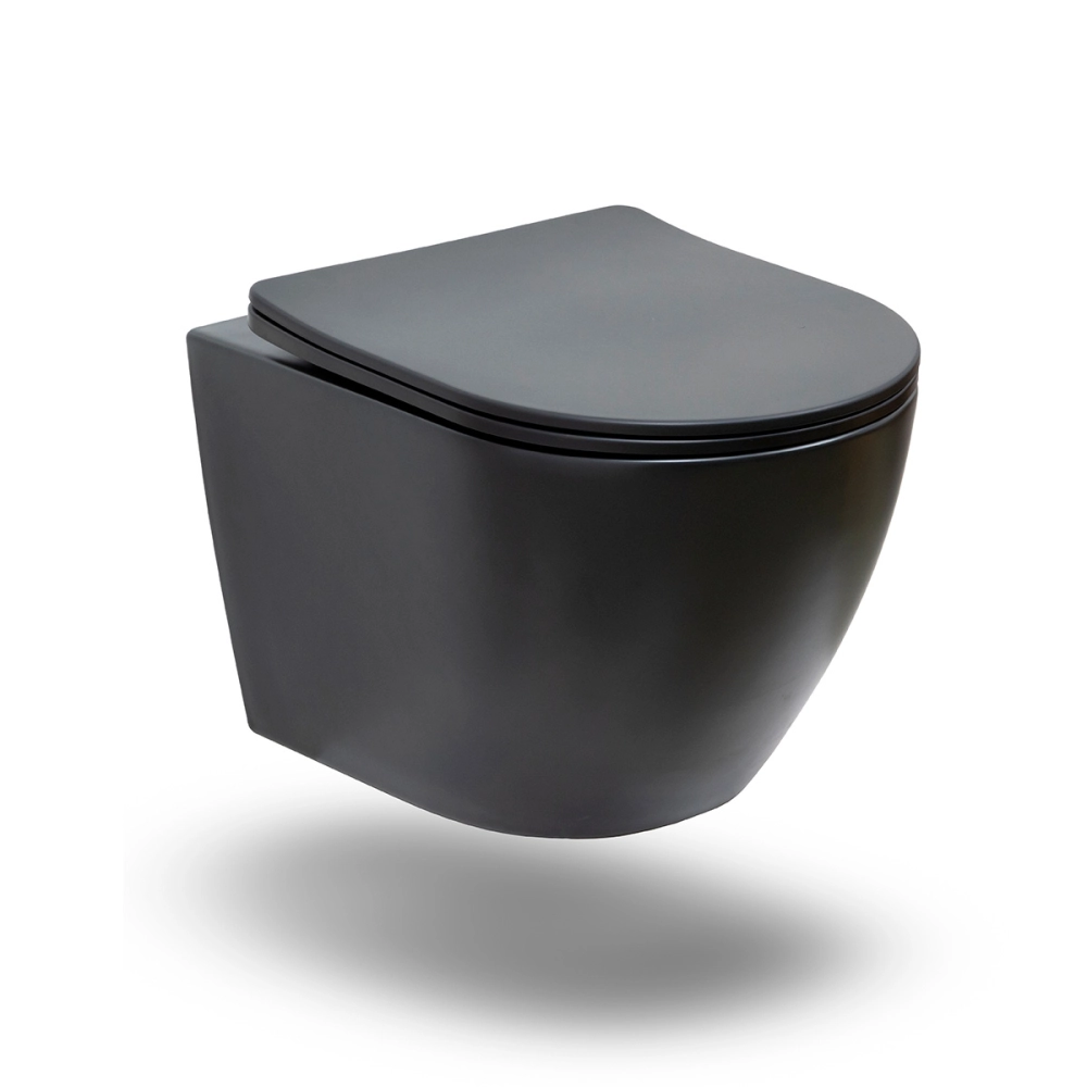 Vaso Sanitário Suspenso Saída Horizontal Hematita Preto