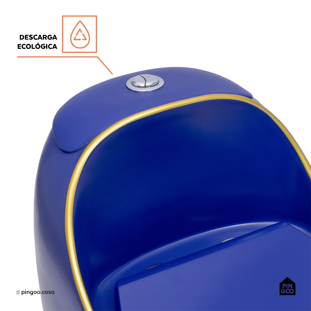 Vaso Sanitário Monobloco Caixa Acoplada Privada Aquarela Azul