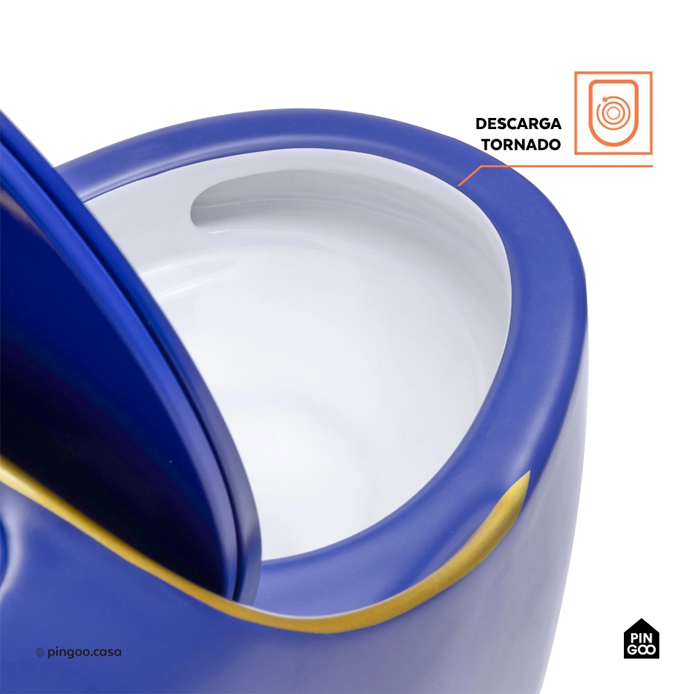 Vaso Sanitário Monobloco Caixa Acoplada Privada Aquarela Azul
