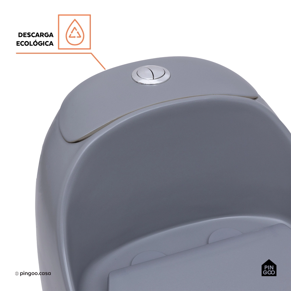 Vaso Sanitário Monobloco Caixa Acoplada Privada Aquarela Cinza