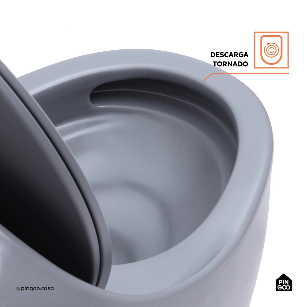 Vaso Sanitário Monobloco Caixa Acoplada Privada Aquarela Cinza