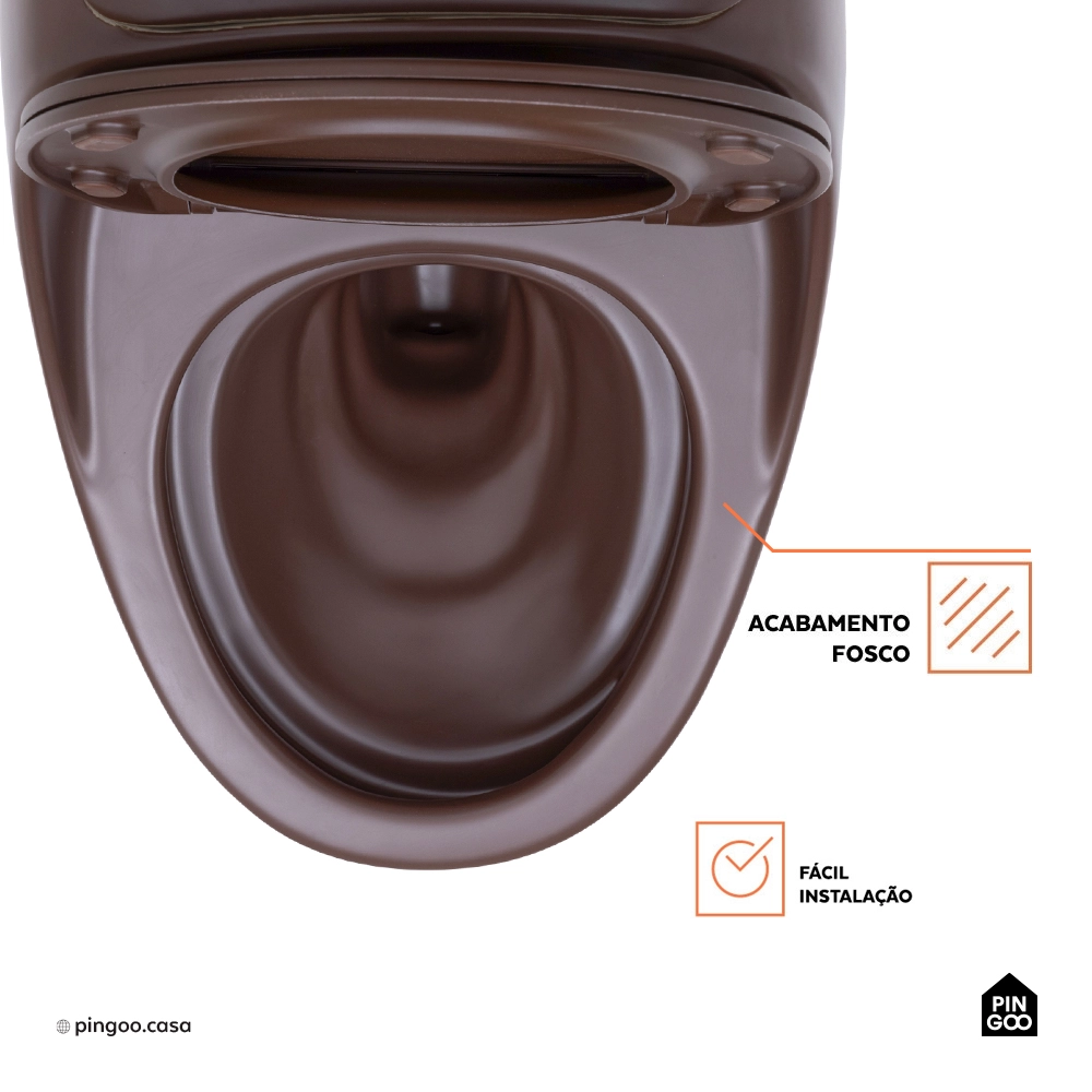 Vaso Sanitário Monobloco Caixa Acoplada Privada Aquarela Marrom