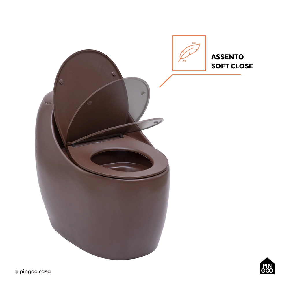 Vaso Sanitário Monobloco Caixa Acoplada Privada Aquarela Marrom