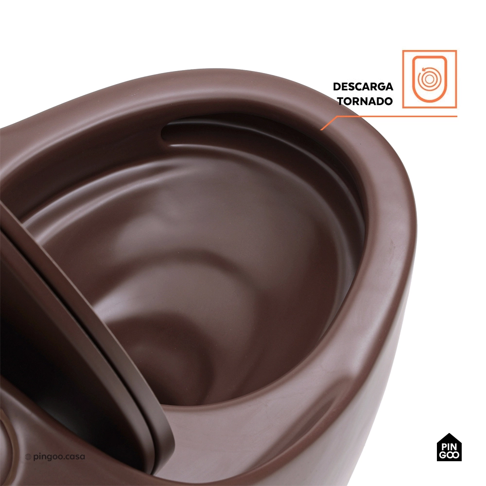 Vaso Sanitário Monobloco Caixa Acoplada Privada Aquarela Marrom