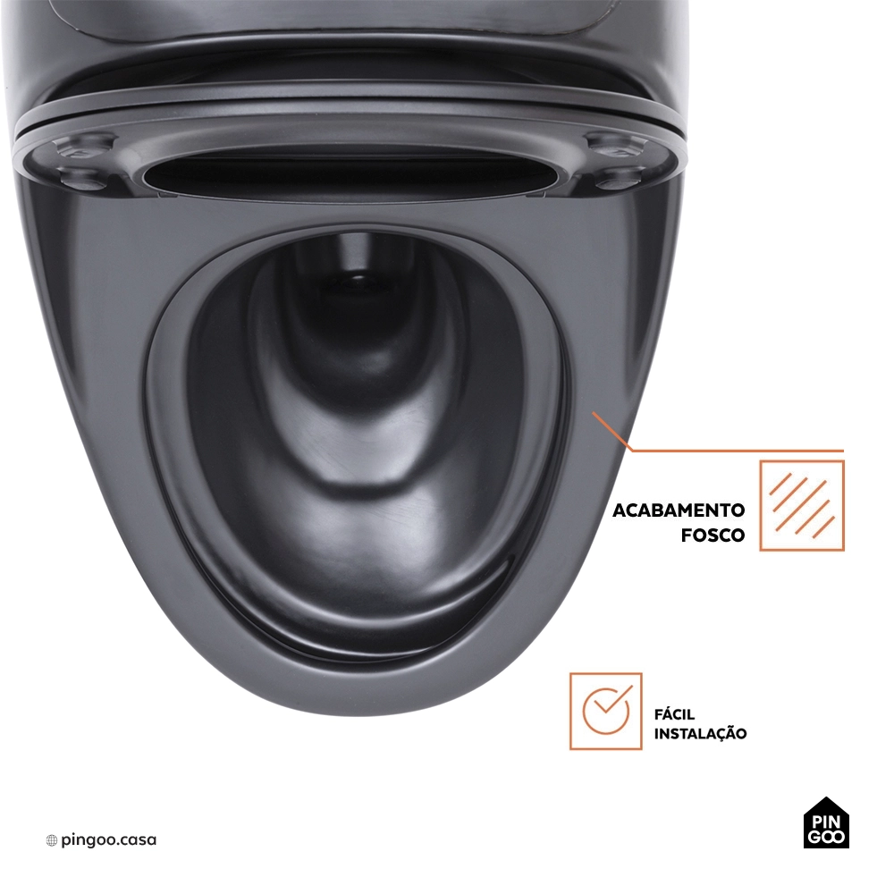 Vaso Sanitário Monobloco Caixa Acoplada Privada Aquarela Preto