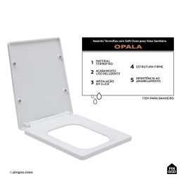 Assento Termofixo com Soft Close para Vaso Sanitário Opala - Branco