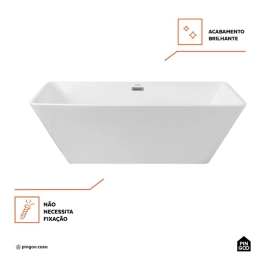 Banheira Freestanding Imersão Ametista Pingoo.casa - Branca