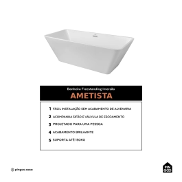 Banheira Freestanding Imersão Ametista Pingoo.casa - Branca