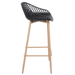 Banqueta alta para bancada Clarice Cloe com base de metal - Preto
