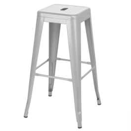 Banqueta alta para bancada Iron Tolix 76 cm - Prata