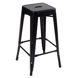 Banqueta alta para bancada Iron Tolix 76 cm - Preto semibrilho