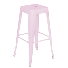 Banqueta alta para bancada Iron Tolix 76 cm - Rosa claro