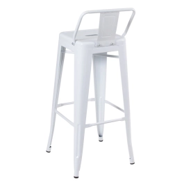 Banqueta alta para bancada Iron Tolix com encosto 76 cm - Branco