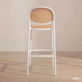 Banqueta alta para bancada Mumbai com assento anatômico 78 cm – Branco