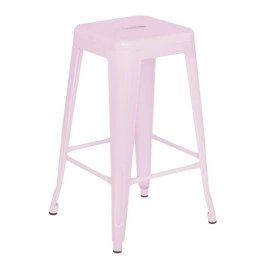 Banqueta média para bancada Iron Tolix 66 cm – Rosa claro