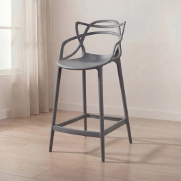 Banqueta média para bancada Master Allegra em Polipropileno 66 cm - Cinza Escuro