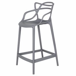 Banqueta média para bancada Master Allegra em Polipropileno 66 cm - Cinza Escuro Banqueta média para bancada Master Allegra em Polipropileno 66 cm - Cinza Escuro