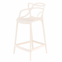Banqueta média para bancada Master Allegra em Polipropileno 66 cm - Creme