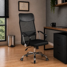 Cadeira de Escritório Presidente Dylan Mesh Ergonômica - Preta