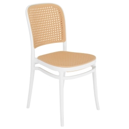 Cadeira de jantar Amis Lola com design moderno e assento confortável - Branco