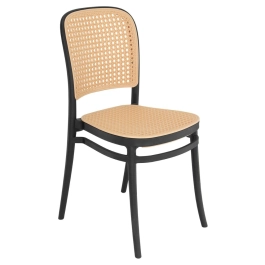 Cadeira de jantar Amis Lola com design moderno e assento confortável - Preto
