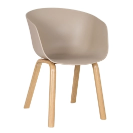 Cadeira de jantar Cassia com design moderno e assento confortável - Nude