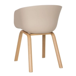 Cadeira de jantar Cassia com design moderno e assento confortável - Nude Cadeira de jantar Cassia com design moderno e assento confortável - Nude