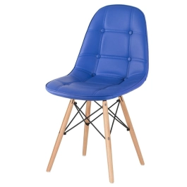 Cadeira de jantar Charles Eames Eiffel Botonê Estofada - Azul Cadeira de jantar Charles Eames Eiffel Botonê Estofada - Azul