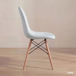 Cadeira de jantar Charles Eames Eiffel Botonê Estofada - Cinza claro Cadeira de jantar Charles Eames Eiffel Botonê Estofada - Cinza claro