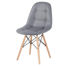 Cadeira de jantar Charles Eames Eiffel Botonê Estofada - Cinza escuro Cadeira de jantar Charles Eames Eiffel Botonê Estofada - Cinza escuro